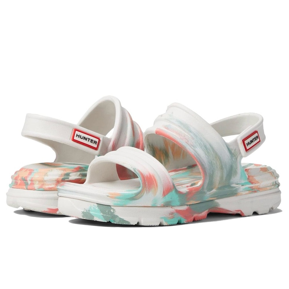 Hunter Women's Bloom Algae Marble Adjustable Strap Sandals